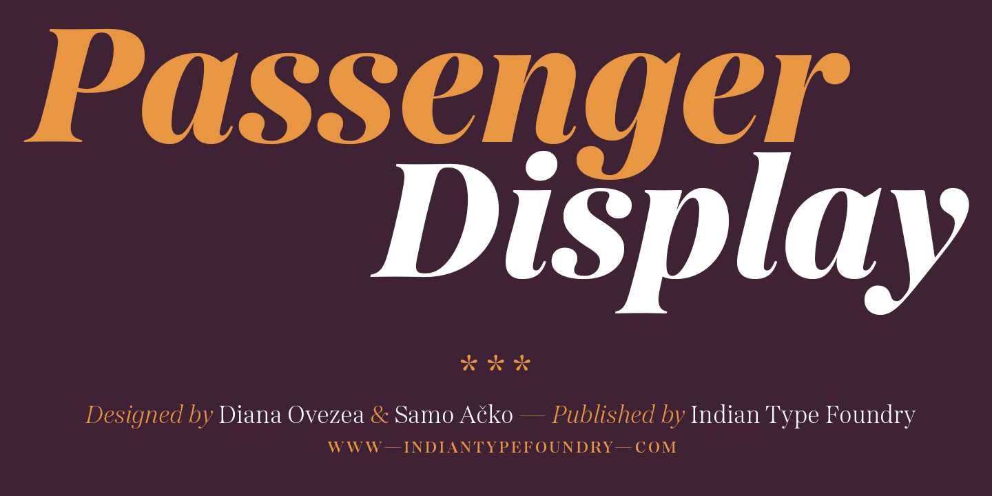 Beispiel einer Passenger Display Extra bold Italic-Schriftart